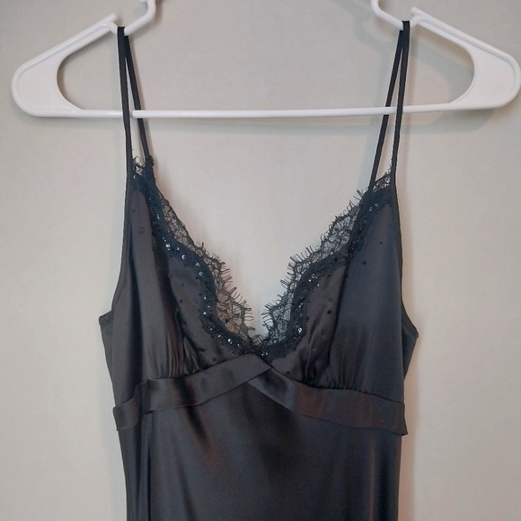 BCBG PARIS Satin Dress In Black Silk Sz 4 - Picture 2 of 7